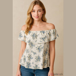 Addition Elle Sheer Floral Peasant Blouse – Size 2X cottage core